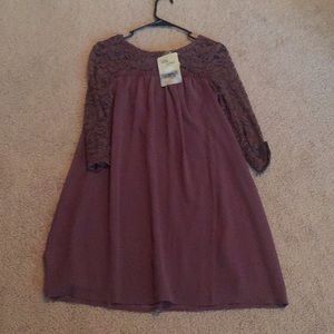 Mauve new dress with lace